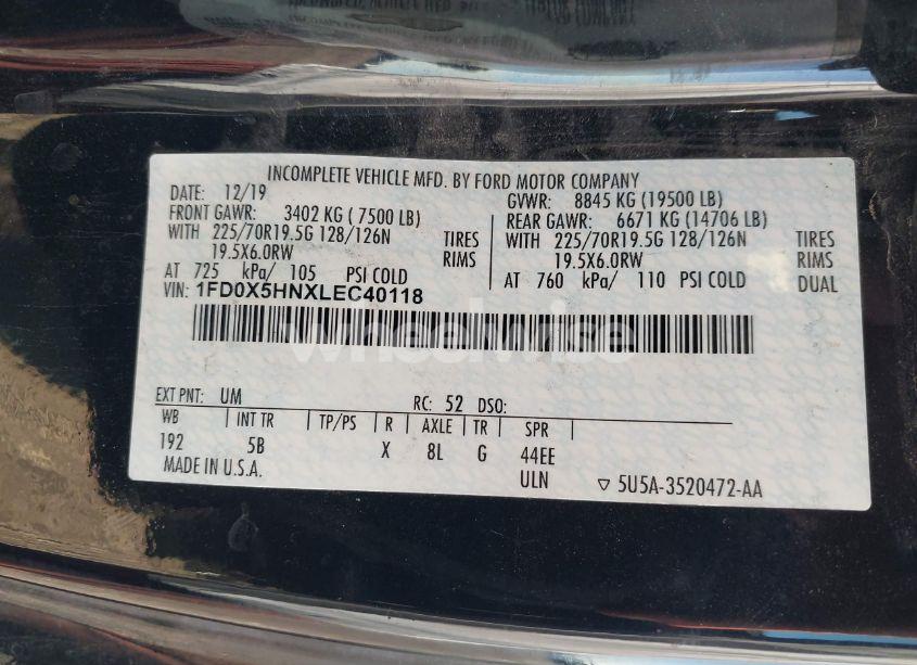 Photo 9 of 2020 Ford F-550 CHASSIS LARIAT (VIN 1FD0X5HNXLEC40118)