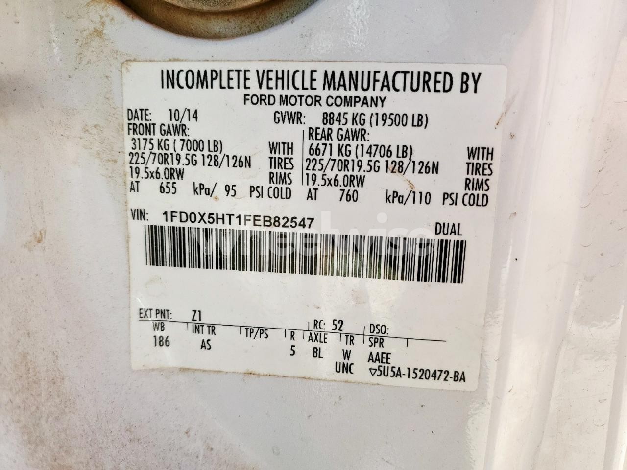 Photo 12 of 2015 FORD F550 SUPER DUTY UTILITY / SERVICE TRUCK (VIN 1FD0X5HT1FEB82547)