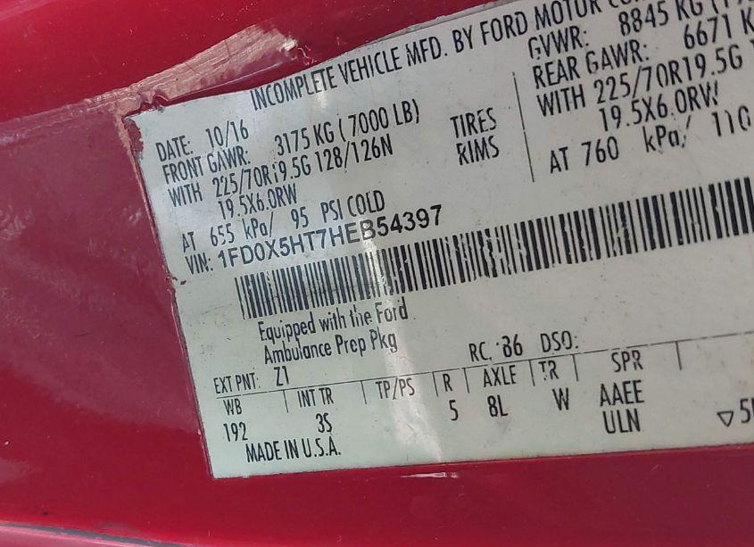 Photo 8 of 2017 Ford F-550 CHASSIS XLT (VIN 1FD0X5HT7HEB54397)