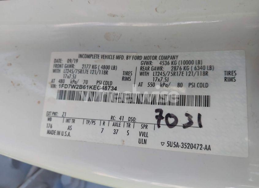 Photo 9 of 2019 Ford F-250 XL (VIN 1FD7W2B61KEG48734)