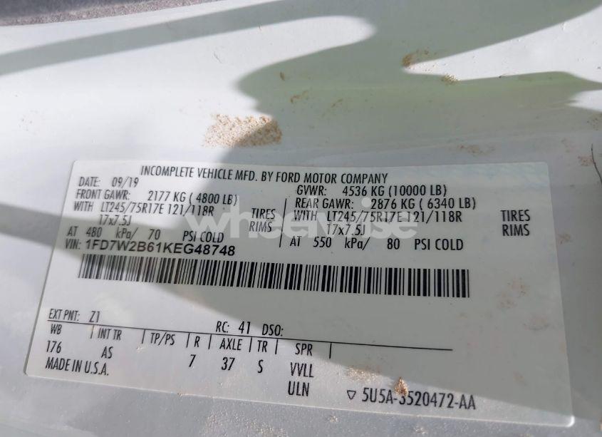 Photo 9 of 2019 Ford F-250 XL (VIN 1FD7W2B61KEG48748)