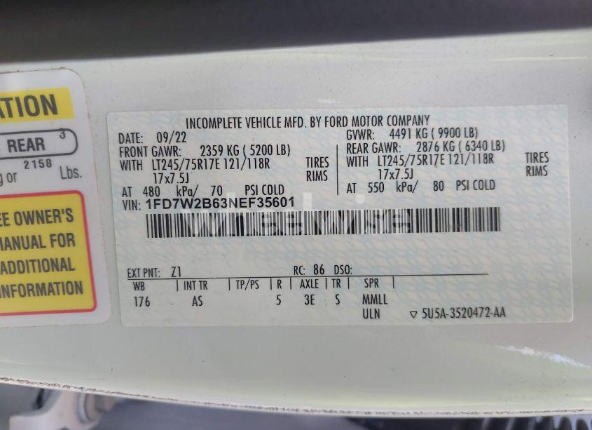 Photo 9 of 2022 Ford F-250 XL (VIN 1FD7W2B63NEF35601)