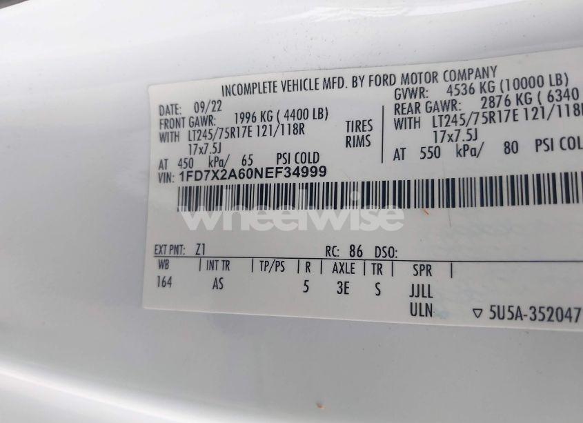 Photo 9 of 2022 Ford F-250 XL (VIN 1FD7X2A60NEF34999)