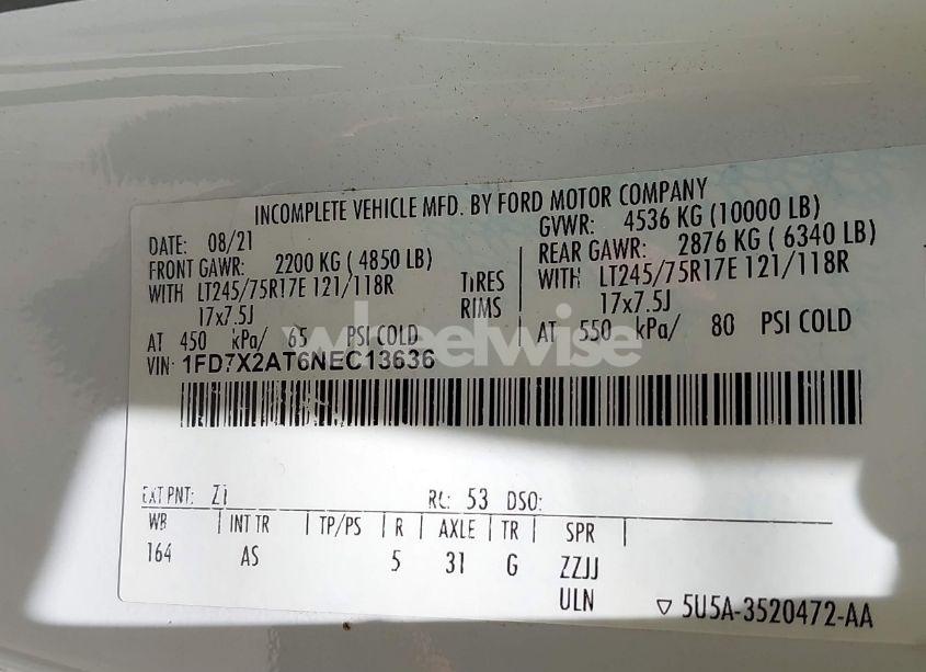 Photo 9 of 2022 Ford F-250 XL (VIN 1FD7X2AT6NEC13636)