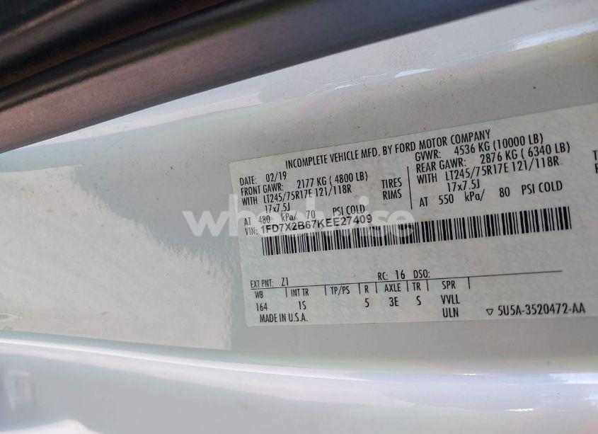 Photo 9 of 2019 Ford F-250 XL (VIN 1FD7X2B67KEE27409)