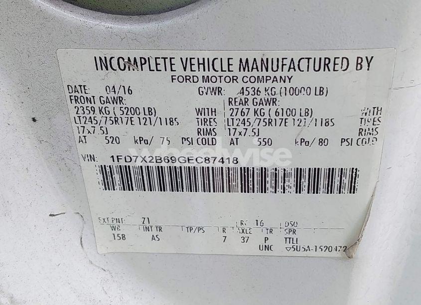 Photo 9 of 2016 Ford F-250 XL (VIN 1FD7X2B69GEC87418)