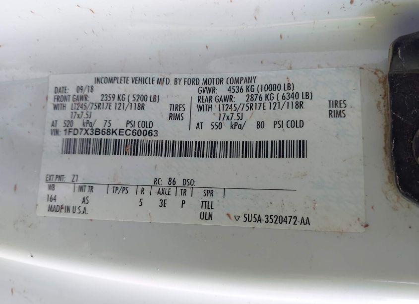 Photo 9 of 2019 Ford F-350 XL (VIN 1FD7X3B68KEC60063)