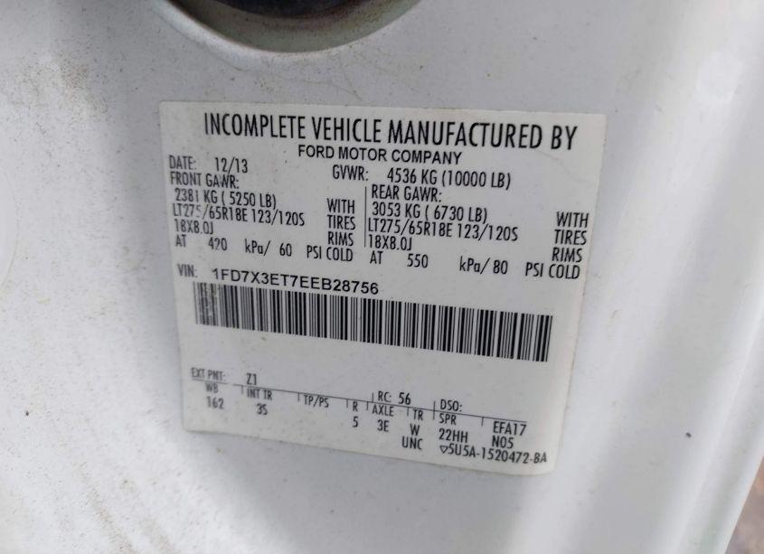 Photo 9 of 2014 Ford F-350 CHASSIS XLT (VIN 1FD7X3ET7EEB28756)