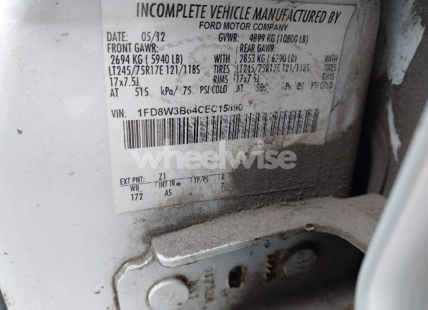 Photo 8 of 2012 Ford F-350 XL (VIN 1FD8W3B64CEC15890)