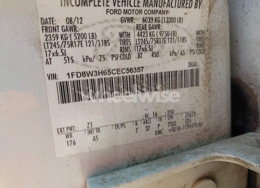 Photo 8 of 2012 Ford F-350 CHASSIS XL (VIN 1FD8W3H65CEC56357)