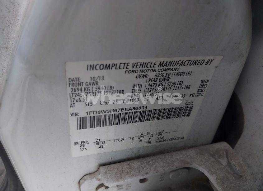 Photo 8 of 2014 Ford F-350 CHASSIS XL (VIN 1FD8W3H67EEA80804)