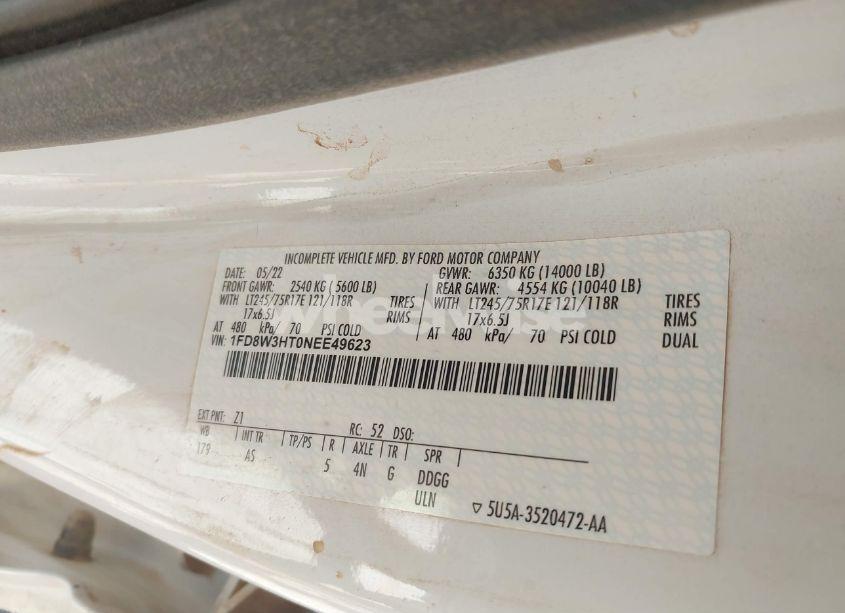 Photo 8 of 2022 Ford F-350 CHASSIS XL (VIN 1FD8W3HT0NEE49623)