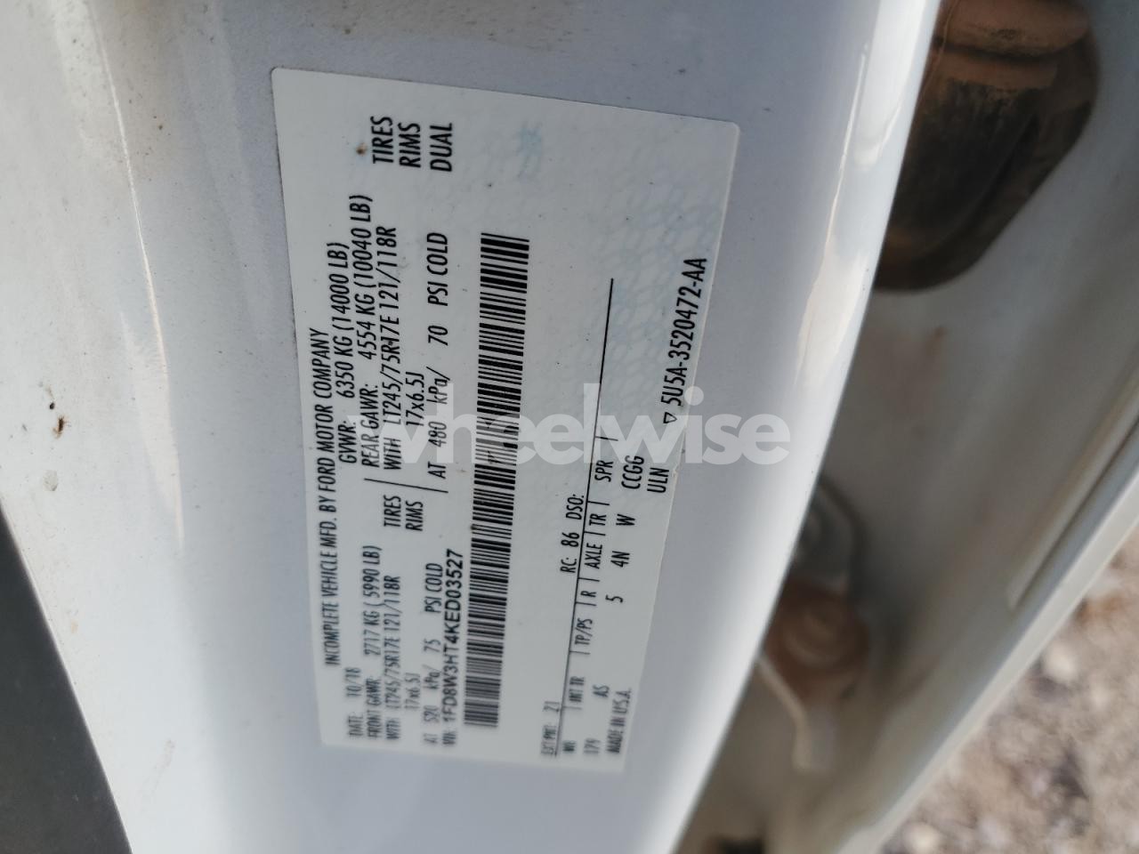 Photo 12 of 2019 FORD F350 SUPER DUTY UTILITY / SERVICE TRUCK (VIN 1FD8W3HT4KED03527)