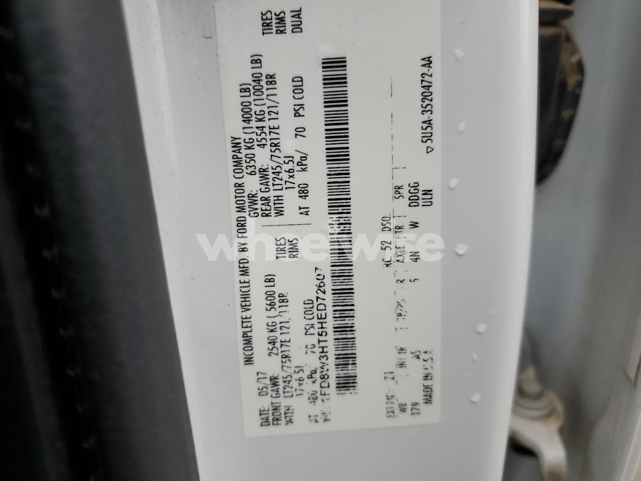 Photo 12 of 2017 FORD F350 SUPER DUTY UTILITY / SERVICE TRUCK (VIN 1FD8W3HT5HED72607)