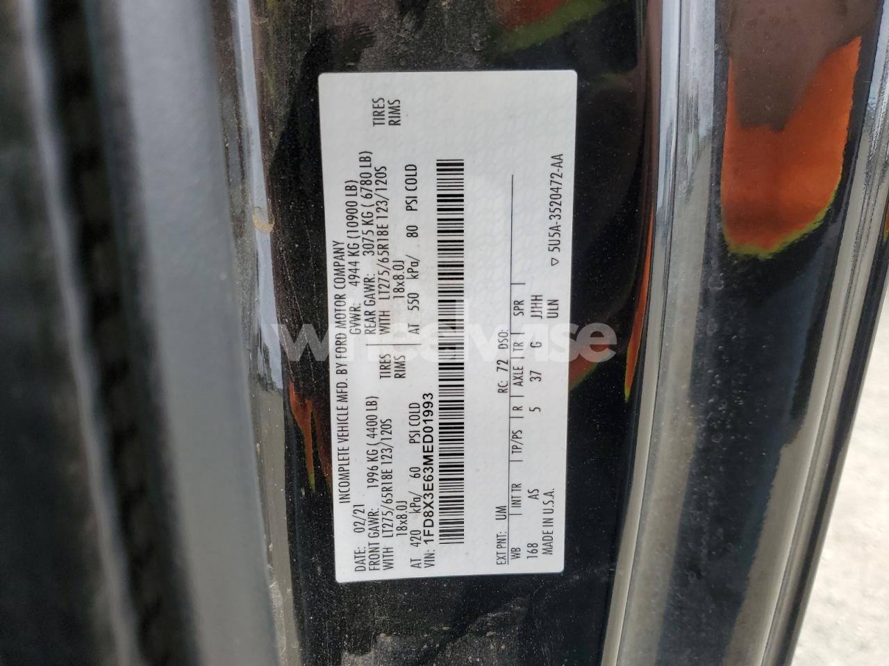 Photo 13 of 2021 FORD F350 SUPER DUTY (VIN 1FD8X3E63MED01993)