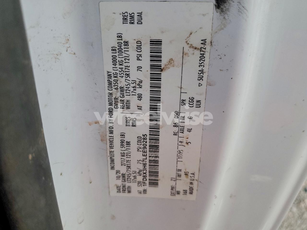 Photo 12 of 2020 FORD F350 SUPER DUTY UTILITY / SERVICE TRUCK (VIN 1FD8X3H67LEE90285)