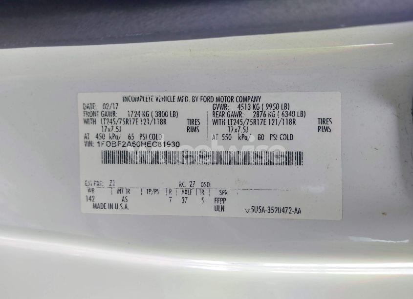 Photo 9 of 2017 Ford F-250 XL (VIN 1FDBF2A60HEC81930)