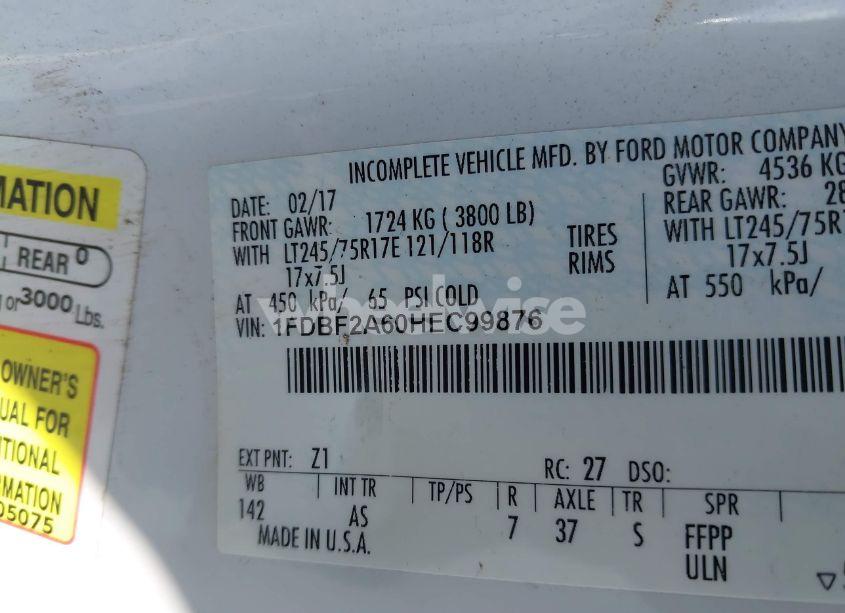 Photo 9 of 2017 Ford F-250 XL (VIN 1FDBF2A60HEC99876)