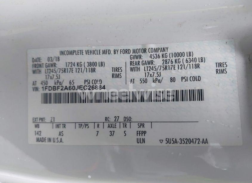 Photo 9 of 2018 Ford F-250 XL (VIN 1FDBF2A60JEC26884)