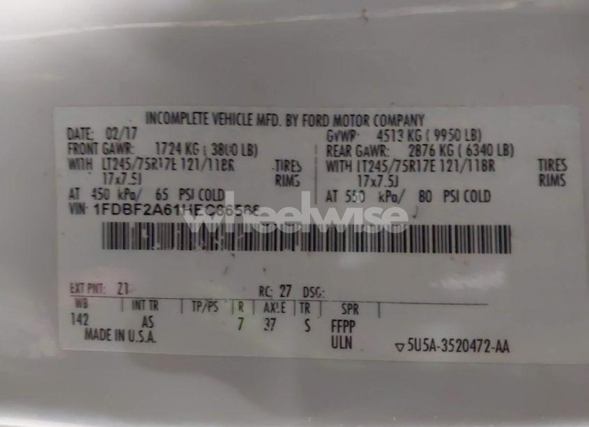 Photo 9 of 2017 Ford F-250 XL (VIN 1FDBF2A61HEC86568)