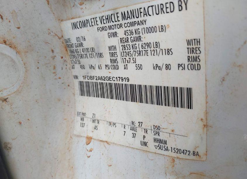 Photo 9 of 2016 Ford F-250 XL (VIN 1FDBF2A62GEC17919)