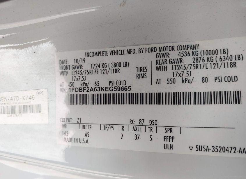 Photo 9 of 2019 Ford F-250 XL (VIN 1FDBF2A63KEG59665)