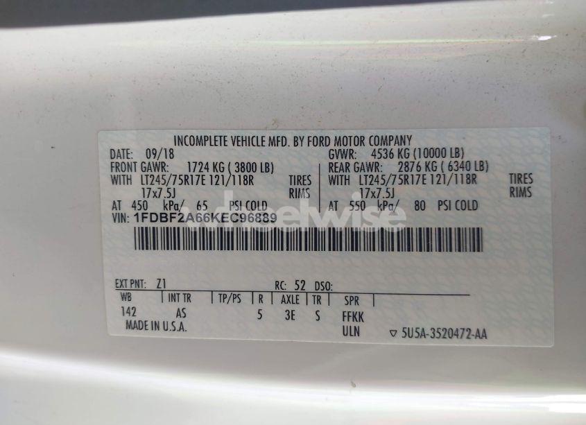 Photo 9 of 2019 Ford F-250 XL (VIN 1FDBF2A66KEC96889)