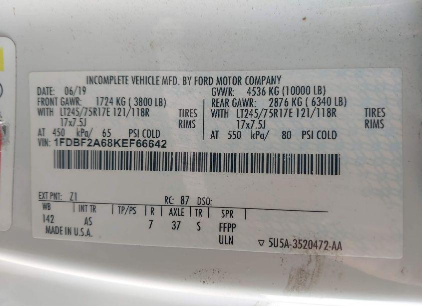 Photo 9 of 2019 Ford F-250 XL (VIN 1FDBF2A68KEF66642)