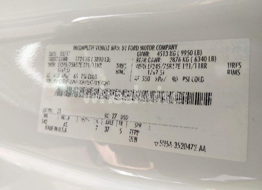 Photo 9 of 2017 Ford F-250 XL (VIN 1FDBF2A6XHEC81790)