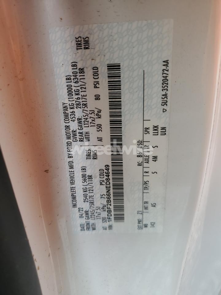 Photo 12 of 2022 FORD F250 SUPER DUTY (VIN 1FDBF2B66NED84649)