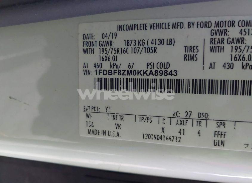 Photo 9 of 2019 Ford Transit-350 CAB (VIN 1FDBF8ZM0KKA89843)