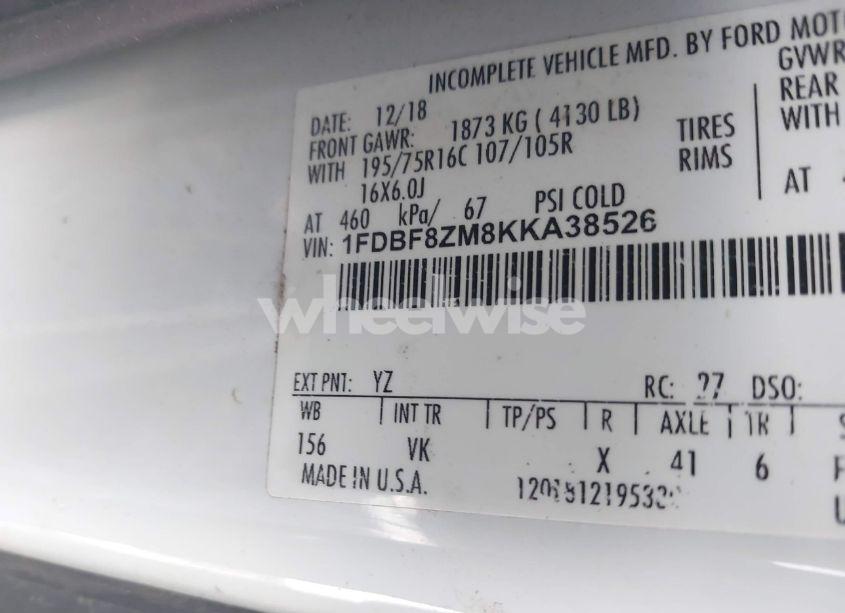 Photo 8 of 2019 Ford Transit-350 CAB (VIN 1FDBF8ZM8KKA38526)