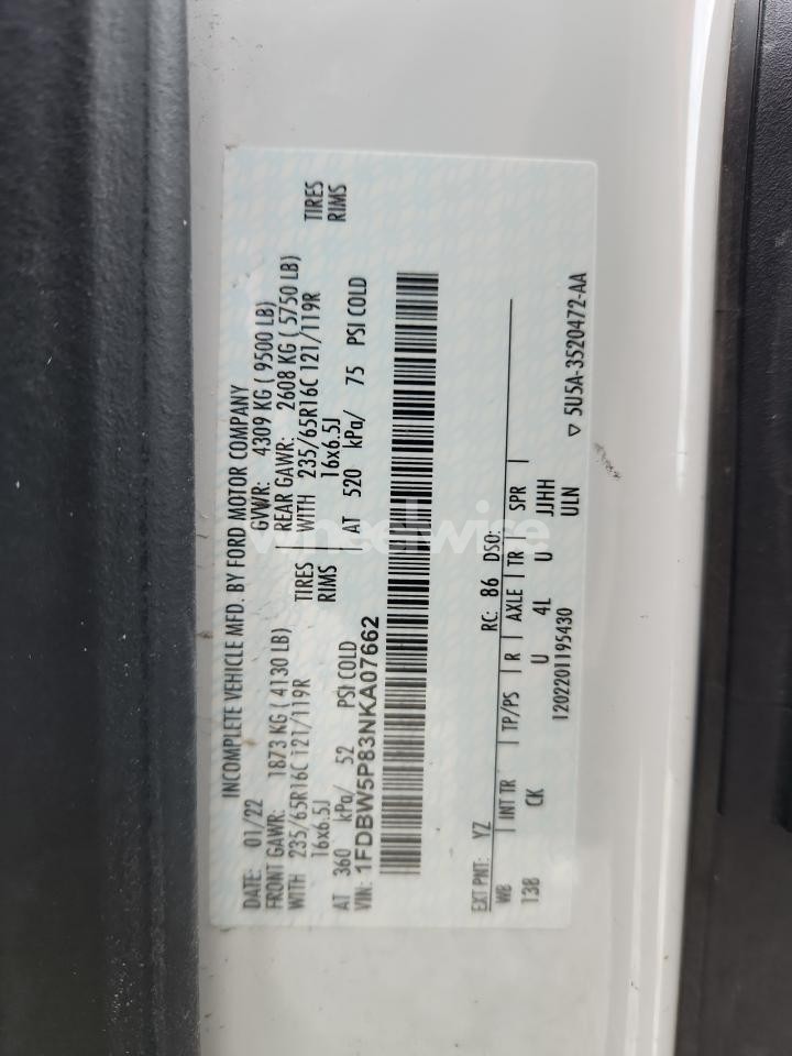 Photo 14 of 2022 FORD TRANSIT UTILITY / SERVICE TRUCK (VIN 1FDBW5P83NKA07662)