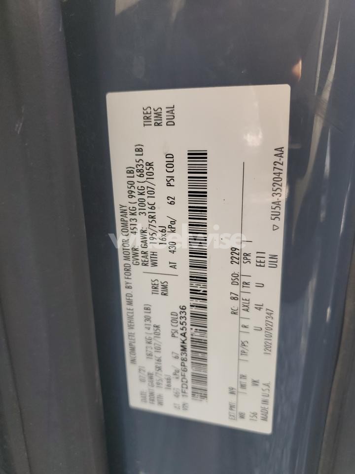 Photo 13 of 2021 FORD TRANSIT T- - DELIVERY VAN (VIN 1FDDF6P83MKA55336)