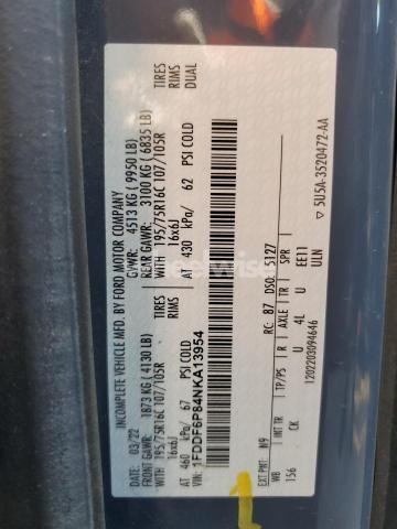 Photo 3 of 2022 FORD TRANSIT T-350 HD (VIN 1FDDF6P84NKA13954)