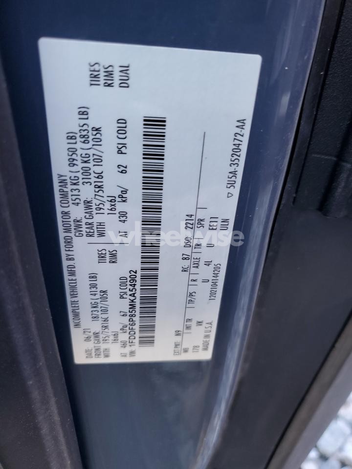 Photo 13 of 2021 FORD TRANSIT T-350 HD (VIN 1FDDF6P85MKA54902)