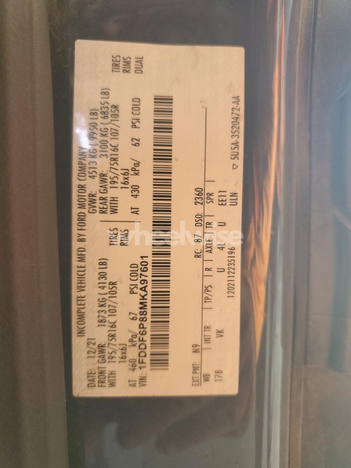 Photo 13 of 2021 FORD TRANSIT T-350 HD (VIN 1FDDF6P88MKA97601)