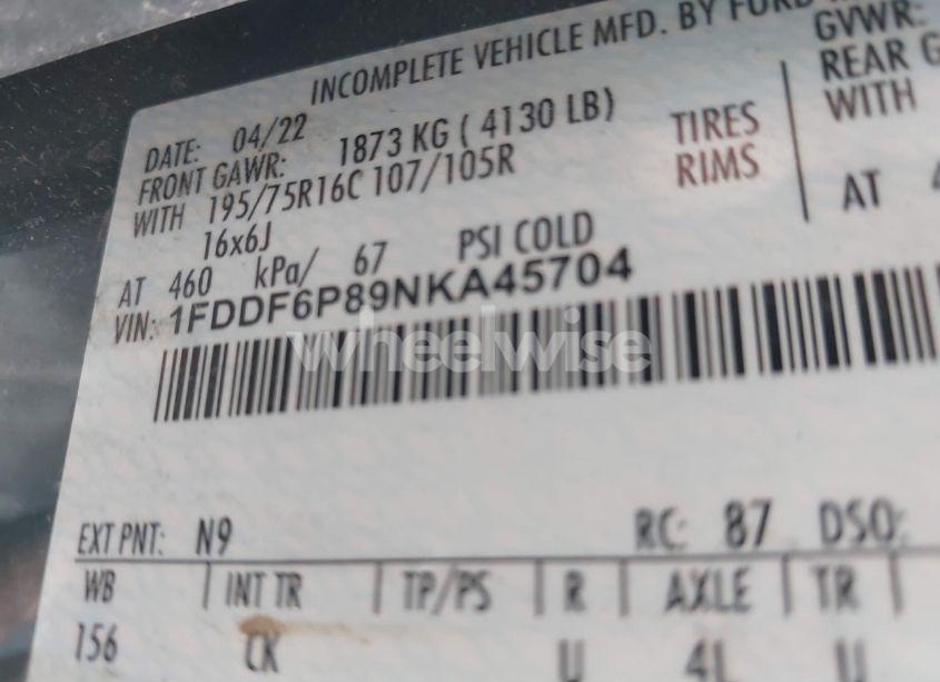 Photo 8 of 2022 Ford Transit-350 CUTAWAY (VIN 1FDDF6P89NKA45704)