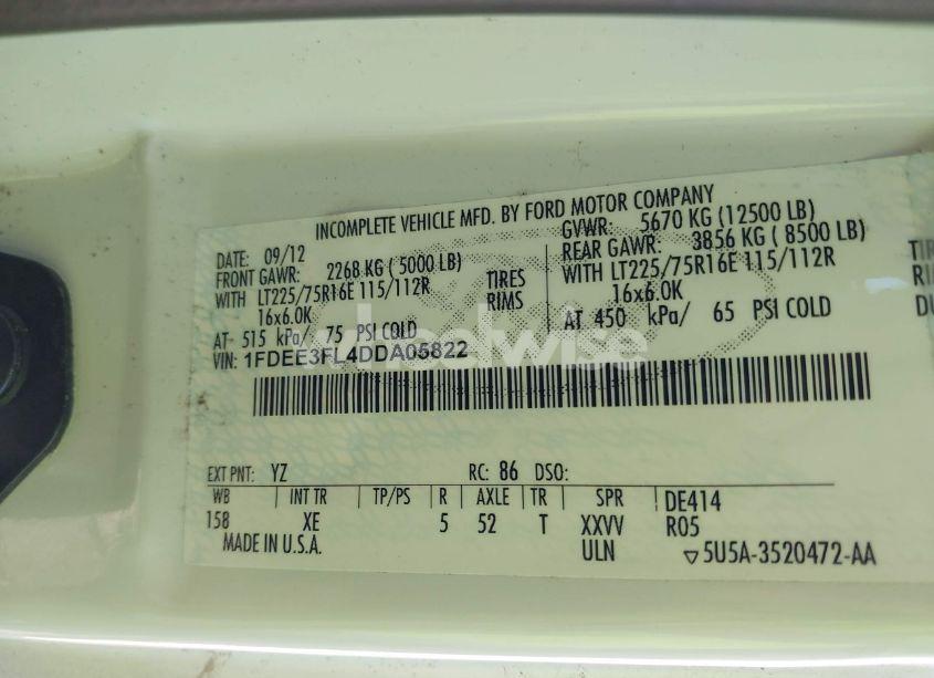 Photo 8 of 2013 Ford E-350 CUTAWAY (VIN 1FDEE3FL4DDA05822)