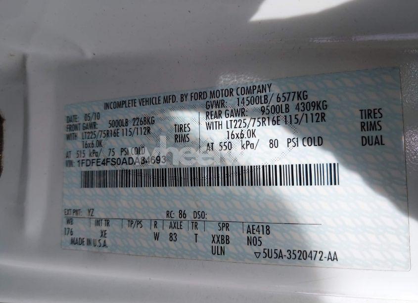 Photo 8 of 2010 Ford E-450 CUTAWAY (VIN 1FDFE4FS0ADA84693)