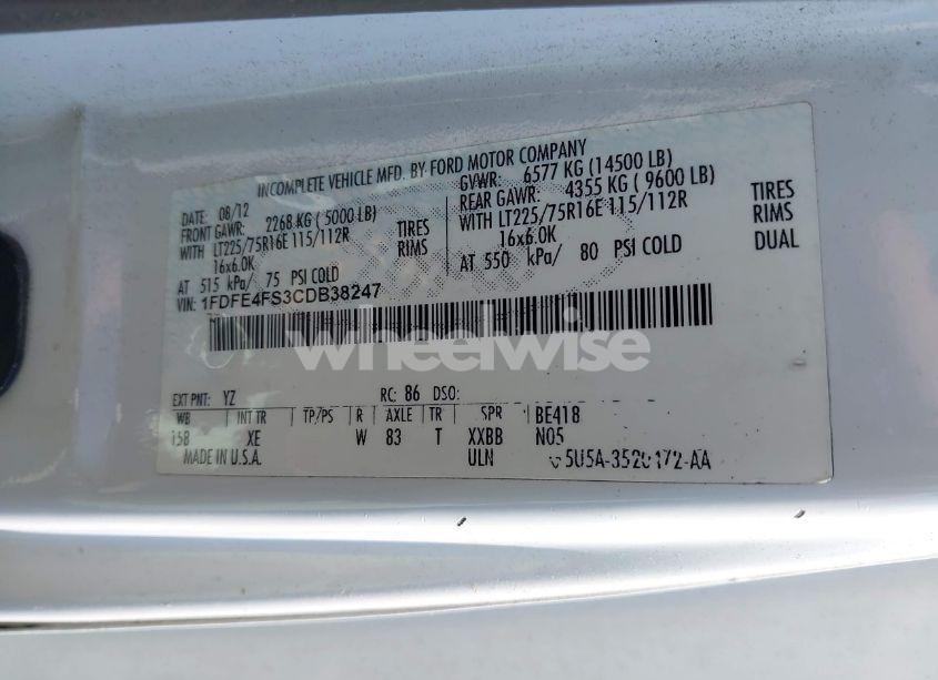 Photo 8 of 2012 Ford E-450 CUTAWAY (VIN 1FDFE4FS3CDB38247)