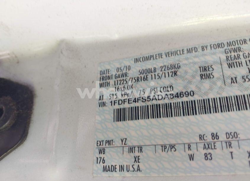 Photo 8 of 2010 Ford E-450 CUTAWAY (VIN 1FDFE4FS5ADA84690)