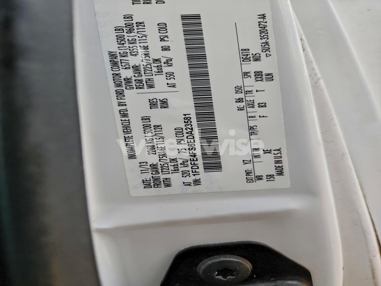 Photo 10 of 2014 FORD ECONOLINE E450 SUPER DUTY CUTAWAY VAN (VIN 1FDFE4FS6EDA23581)