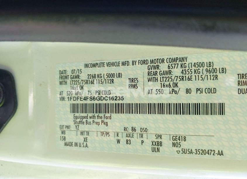 Photo 8 of 2016 Ford Econoline COMMERCIAL CUTAWAY (VIN 1FDFE4FS6GDC16235)