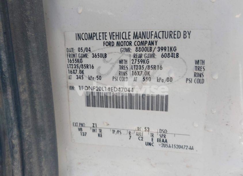 Photo 9 of 2004 Ford F-250 XL/XLT (VIN 1FDNF20L14ED47044)