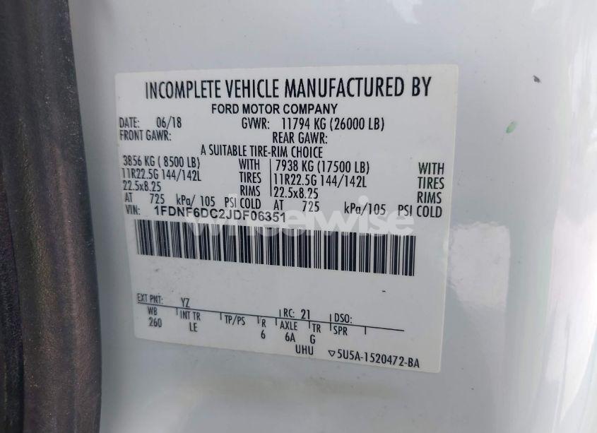 Photo 8 of 2018 Ford F-650 DIESEL (VIN 1FDNF6DC2JDF06351)