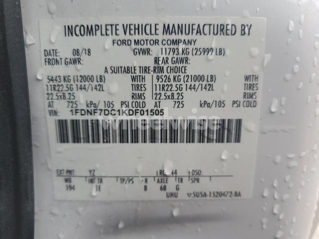 Photo 9 of 2019 FORD F750 SUPER DUTY (VIN 1FDNF7DC1KDF01505)