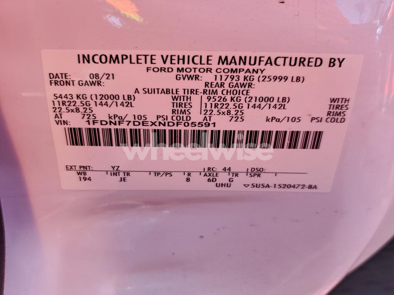 Photo 10 of 2022 FORD F750 SUPER DUTY BUCKET TRUCK (VIN 1FDNF7DEXNDF05591)