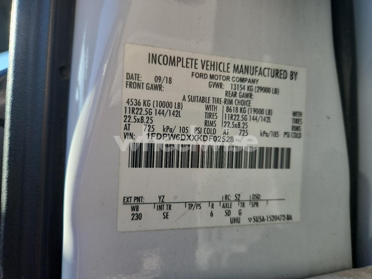 Photo 12 of 2019 FORD F650 FLATBED TRUCK (VIN 1FDPW6DXXKDF02528)