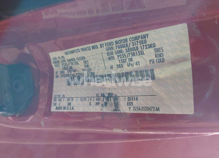 Photo 9 of 2002 Ford E-150 COMMERCIAL/RECREATIONAL (VIN 1FDRE14L72HA70100)